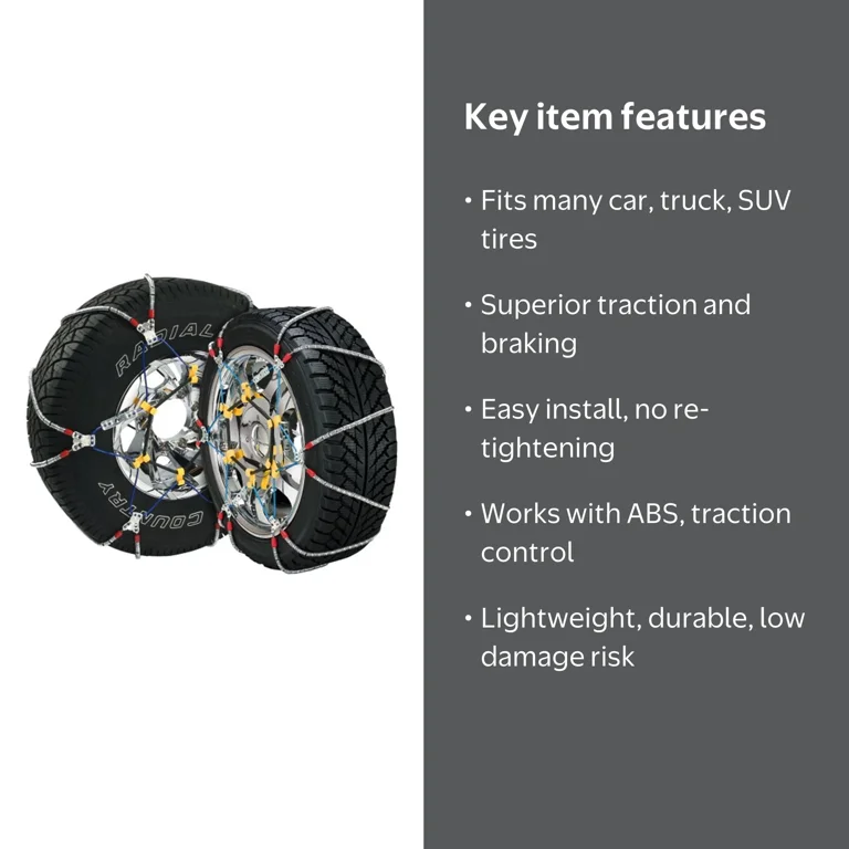 Super Z, Snow Tire Chains, SZ139, Compact Cable for Cars, Trucks