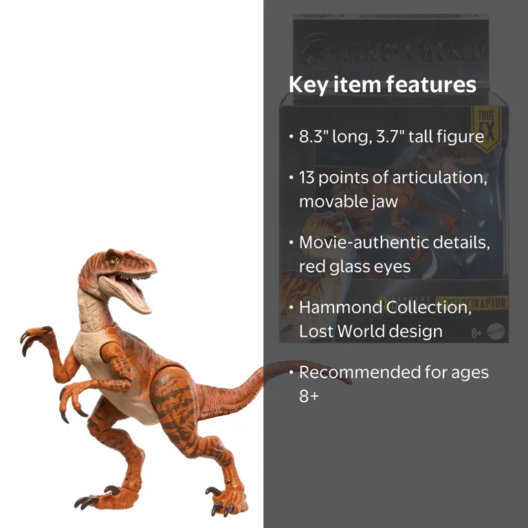 Jurassic World Hammond Collection Velociraptor Tiger Dinosaur