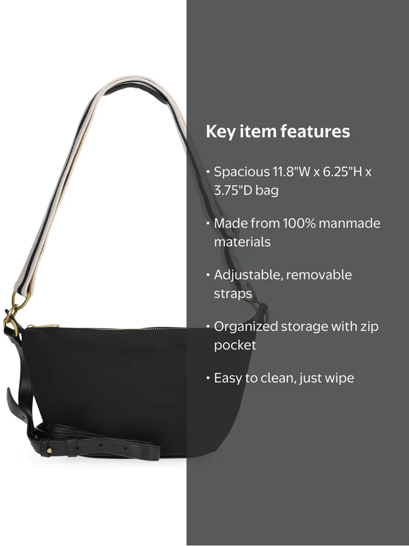 Free Assembly Women's Crossbody Handbag, Black - Walmart.com