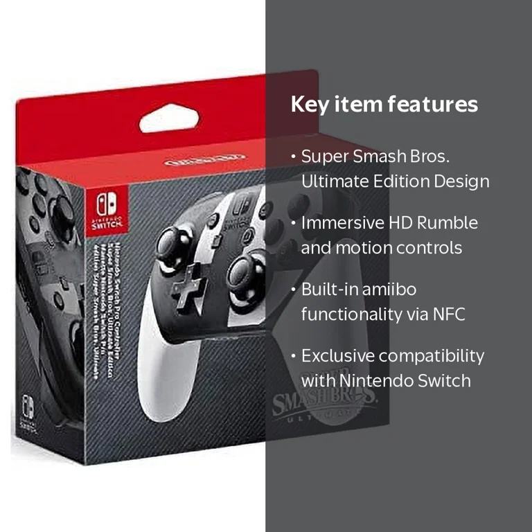 Nintendo, Super Smash Bros. Ultimate Pro Controller, Black, for