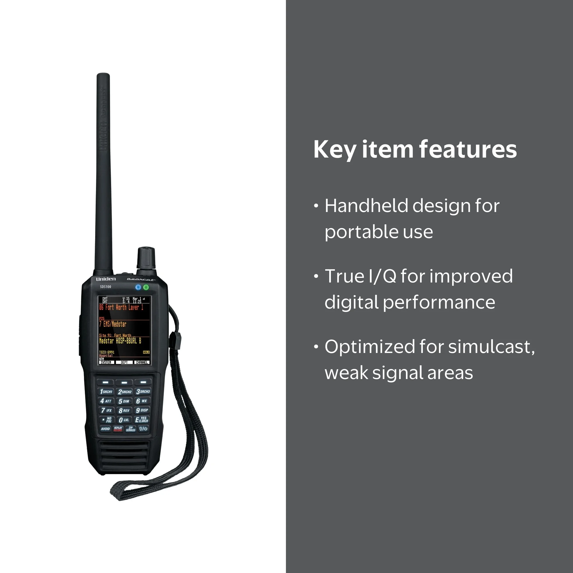 Uniden, Handheld Scanner, SDS100, True I/Q Digital Performance