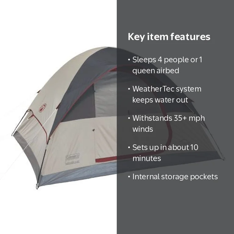 Coleman Highline 4-Person Dome Tent, 9' x 7' - Walmart.com