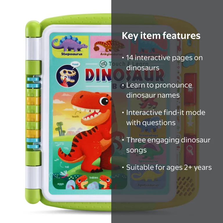 その他 KIDS LeapFrog Dinosaur Touch & Learn Book, 14 pages for ages 2+