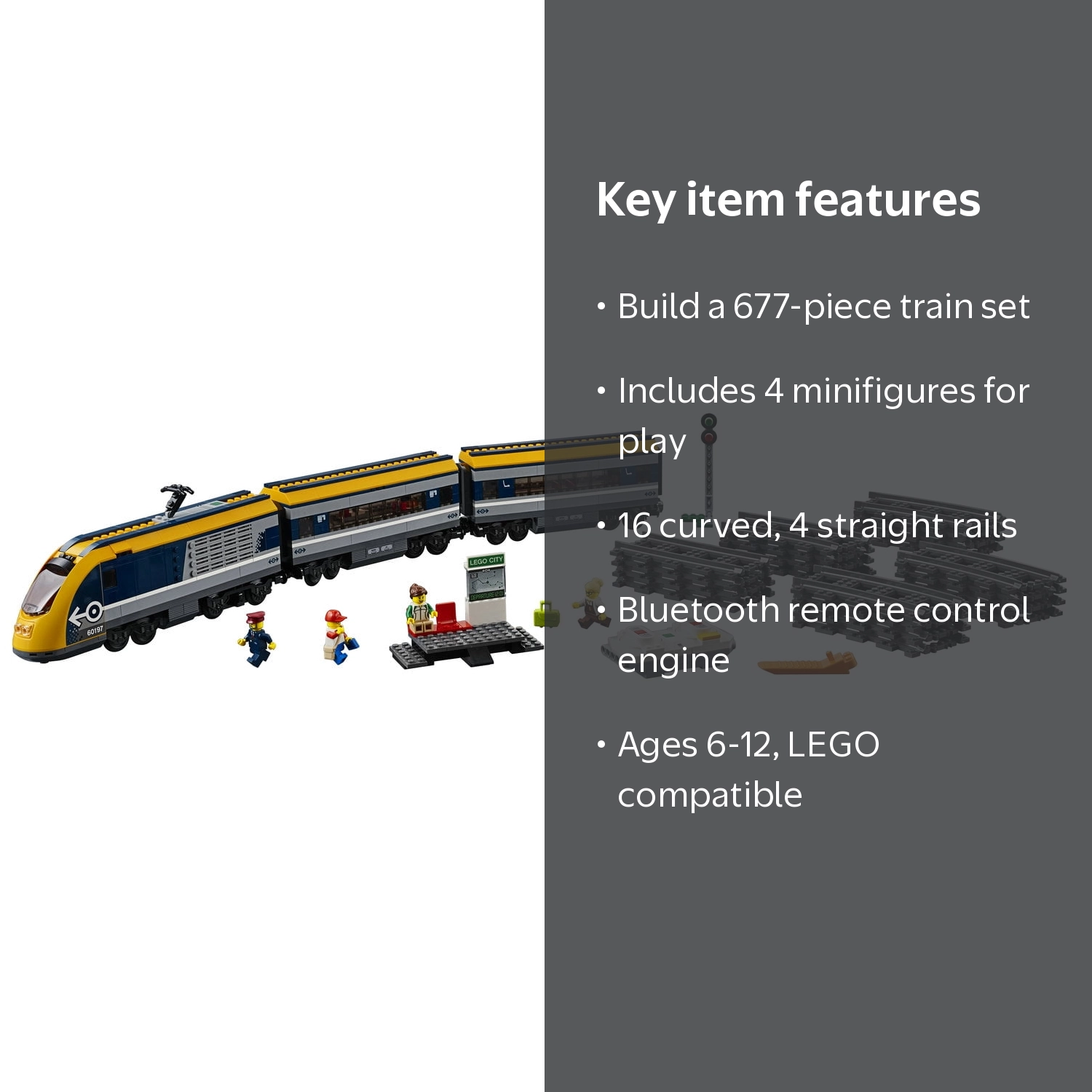 LEGO, City Passenger Train, 60197, 677 Pieces with Motorized