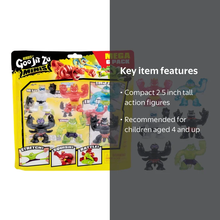 Heroes of Goo Jit Zu Minis Mega 6 Pack 2.5 inch Mini Heroes Ages 4