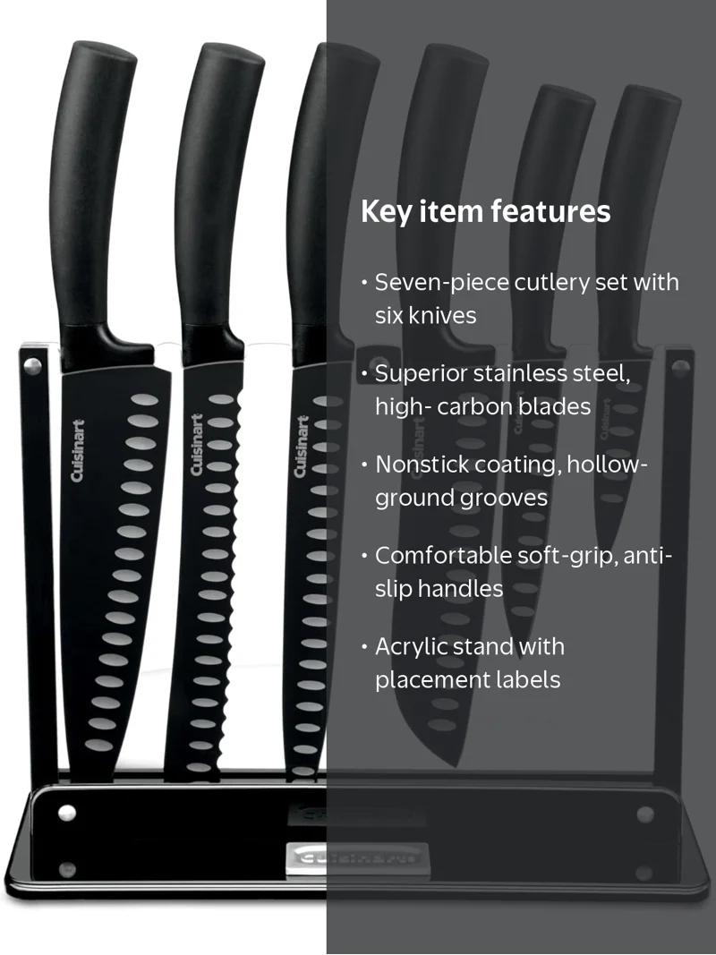 Cuisinart C77NS-7P 7-Piece Edge Collection Cutlery Set - Walmart.com