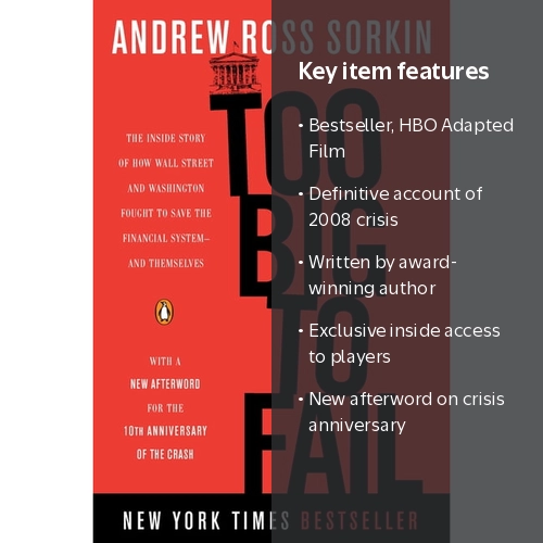 Andrew Ross Sorkin, Book, 640 pages, Financial Crisis - Walmart.com