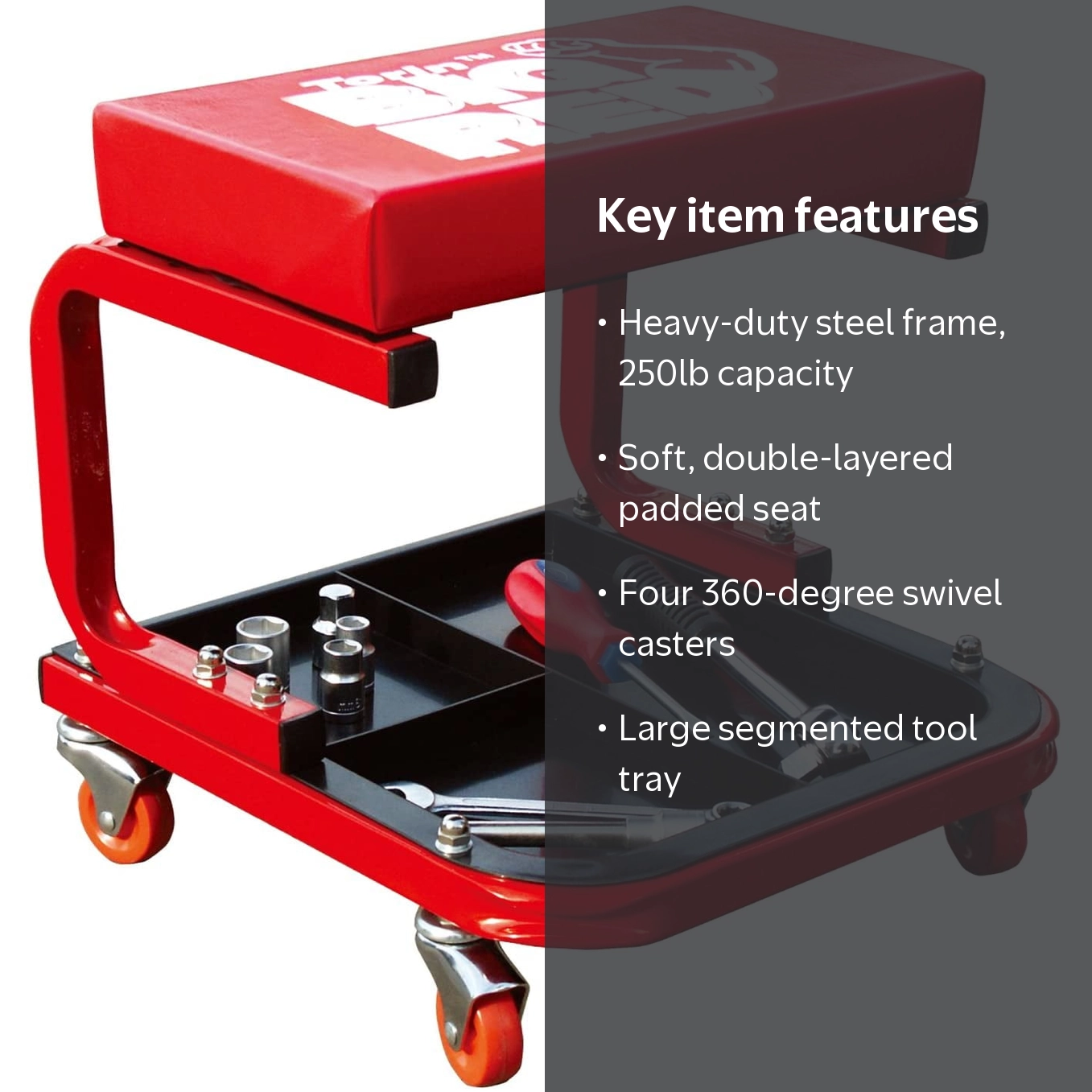 Torin Big Red DTR6300 Rolling Garage/Shop Creeper Seat - Walmart.com