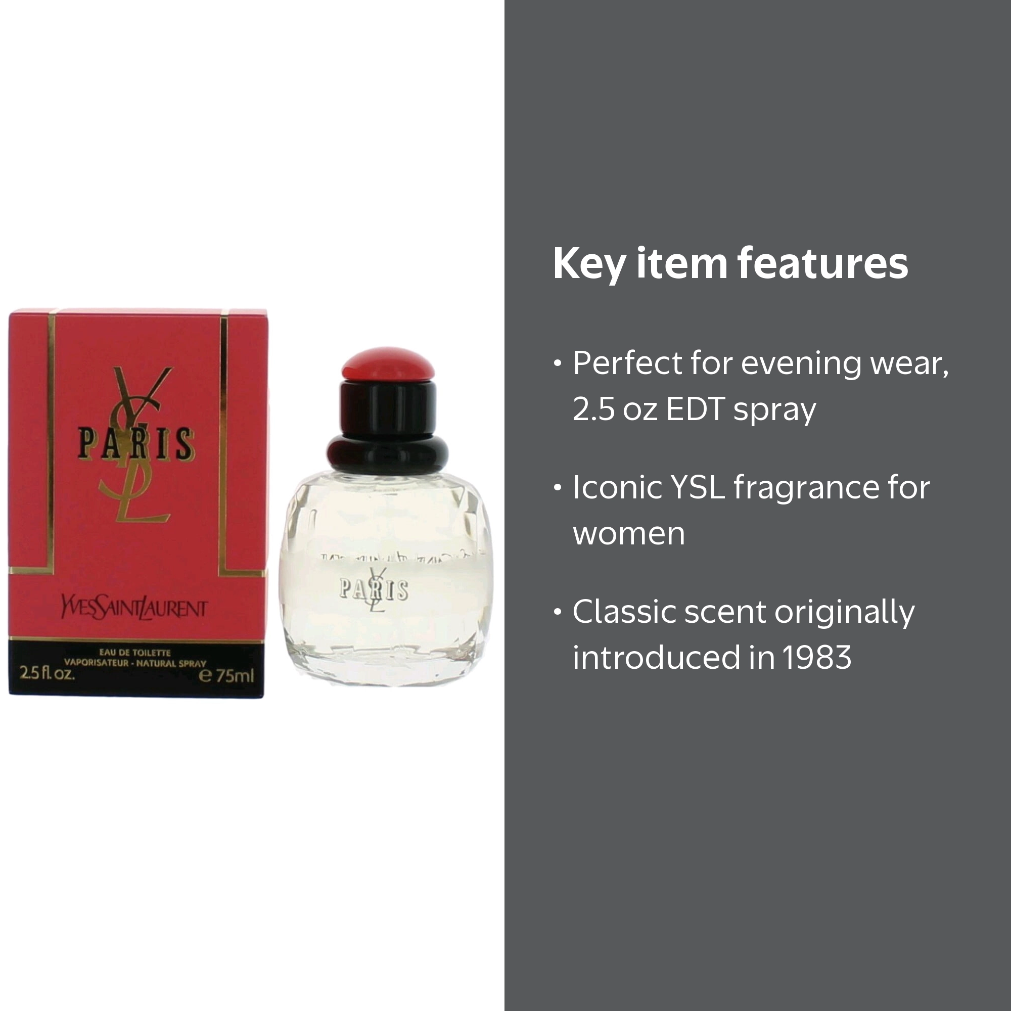 Yves Saint Laurent, Eau de Toilette Spray, 75 ml, Paris for Women