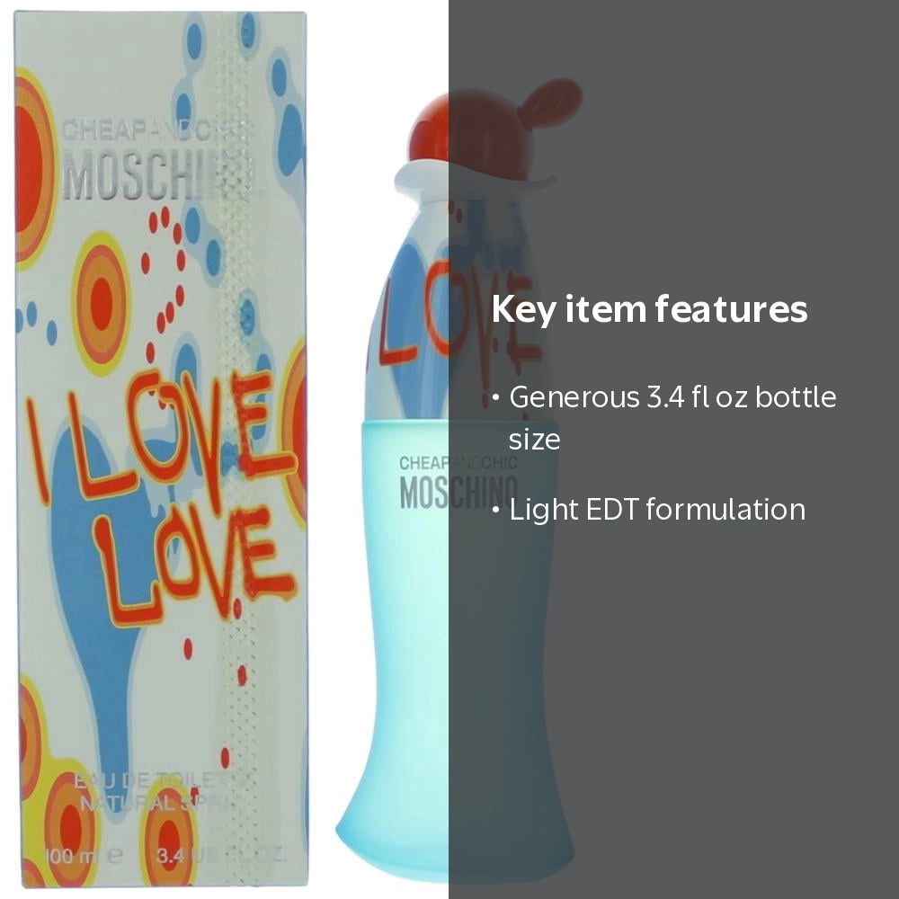 Moschino I Love Love Perfume, Eau De Toilette Spray for Women, 3.4