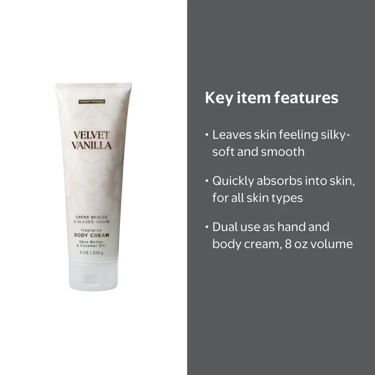 Scent Theory Hand and Body Cream with Shea Butter, Velvet Vanilla