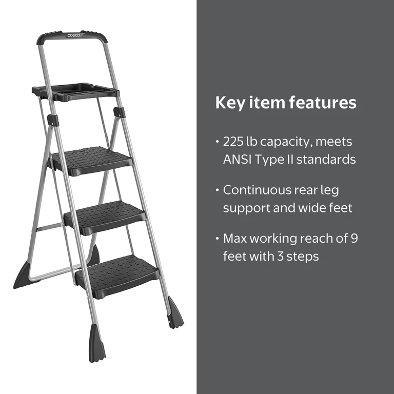 COSCO 3-Step Max Steel Work Platform, 225 lb. Weight Capacity