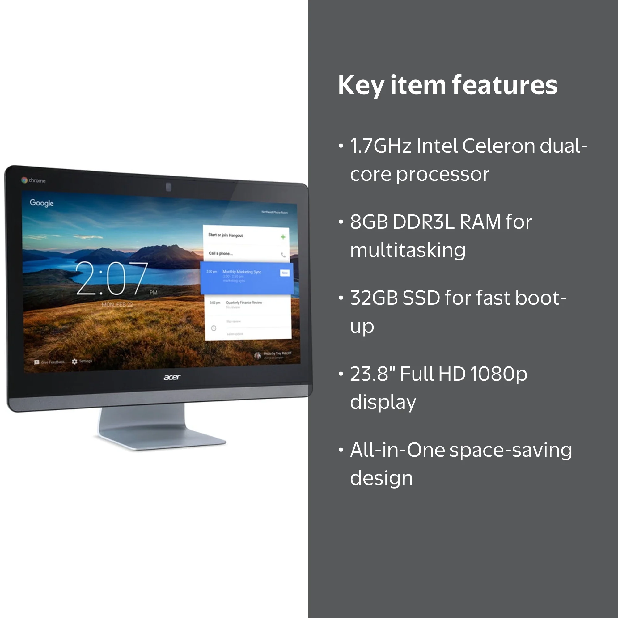 Restored Acer Chromebase 24 All in One Desktop Computer Intel