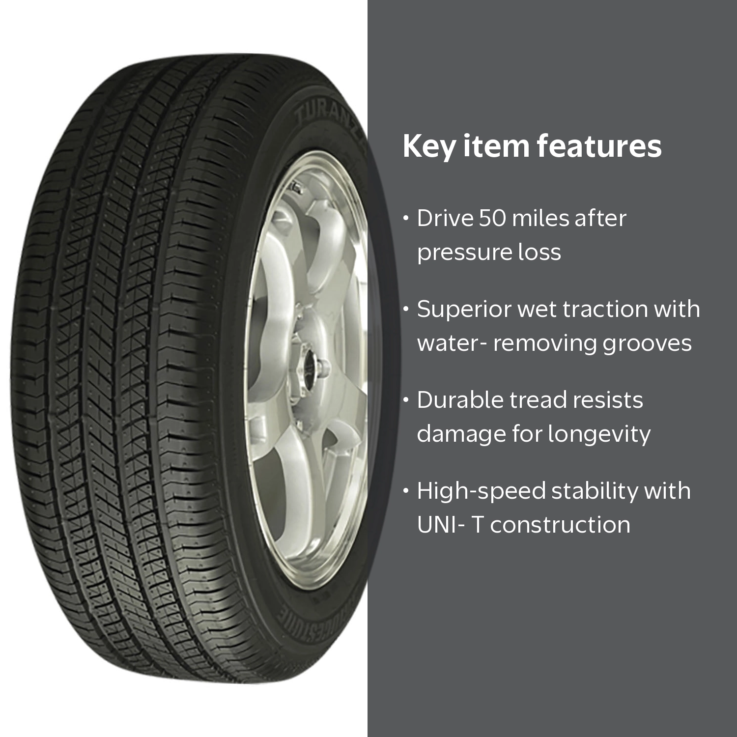 Bridgestone, Passenger Tire, 235/55RF18, All Season, Run Flat