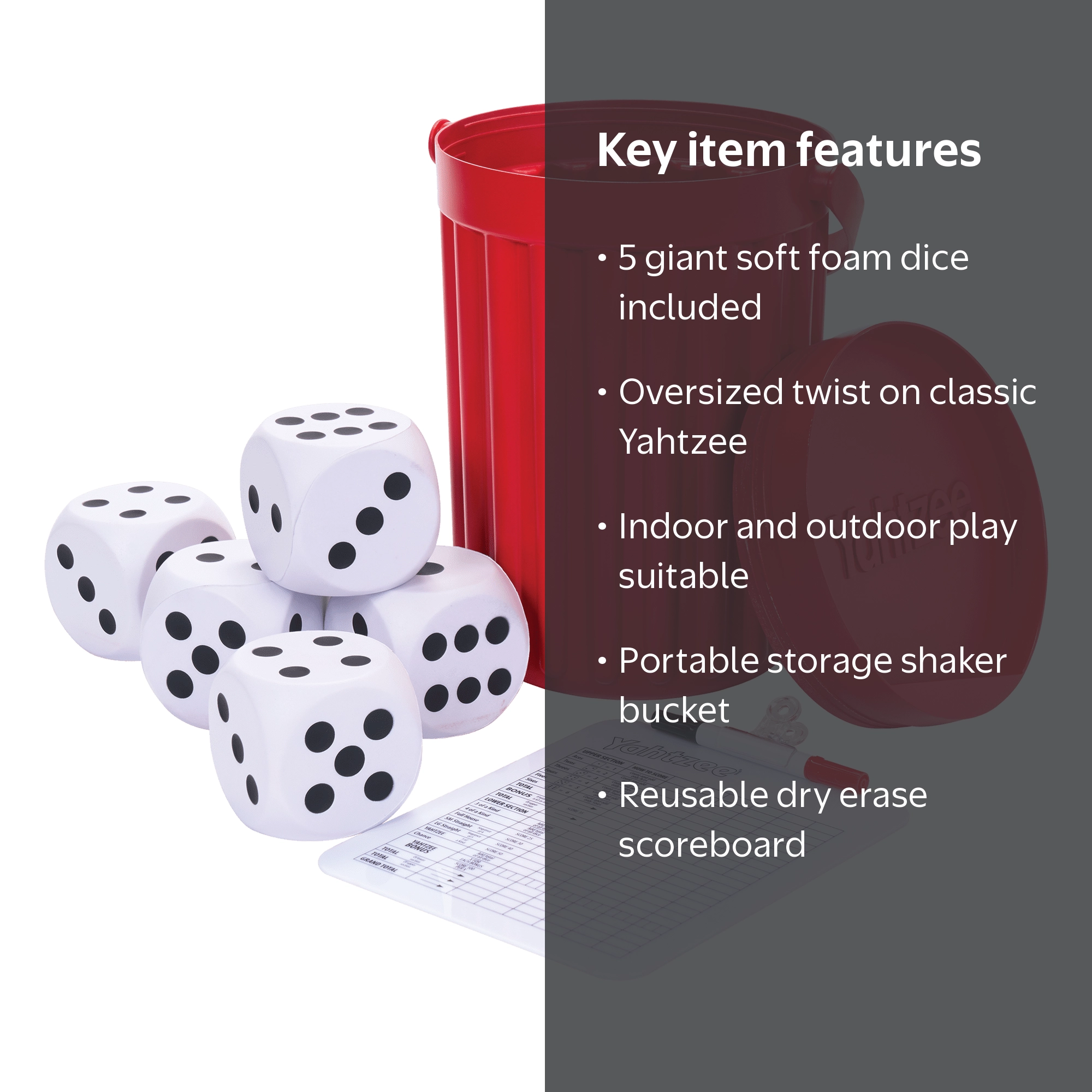 HASBRO Yahtzee - Oversized Foam Dice Set - Family Game Night