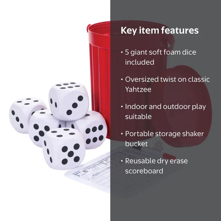 HASBRO Yahtzee - Oversized Foam Dice Set - Family Game Night