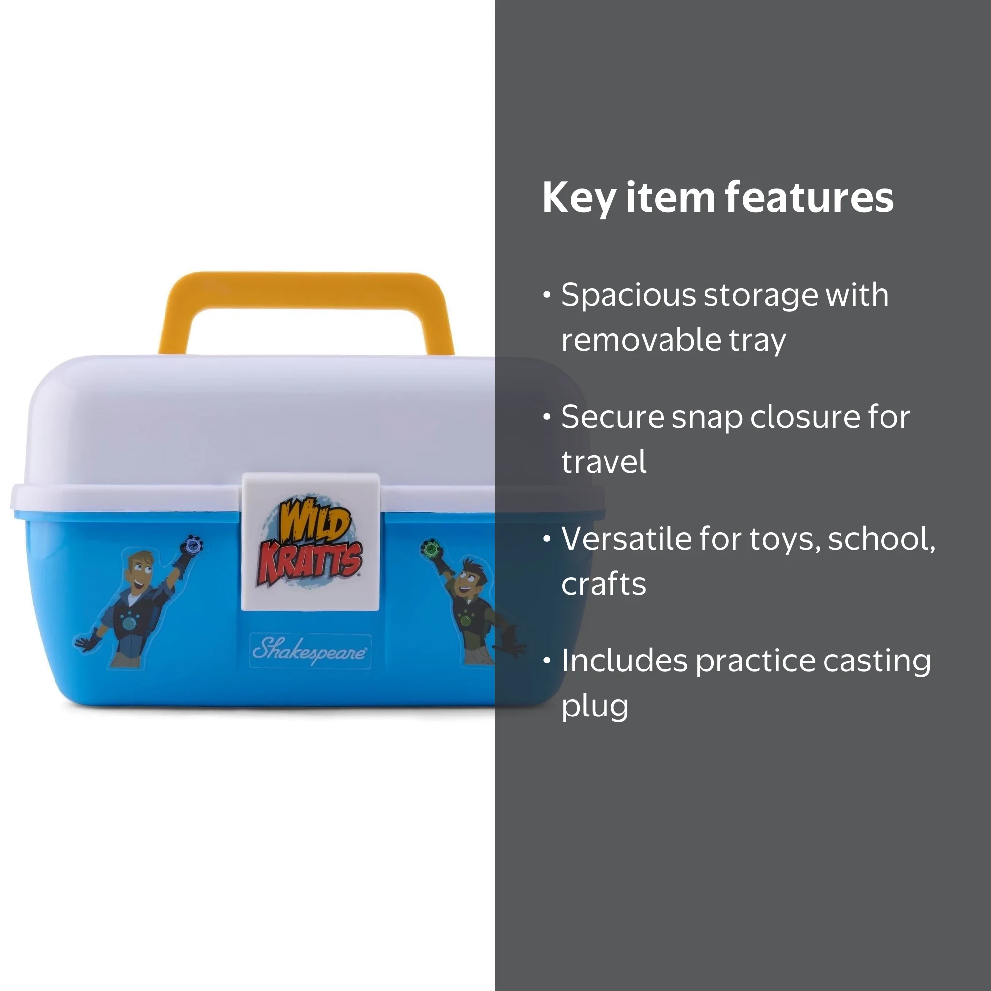 Shakespeare Wild Kratts Play Box, Kids Fishing Tackle Box