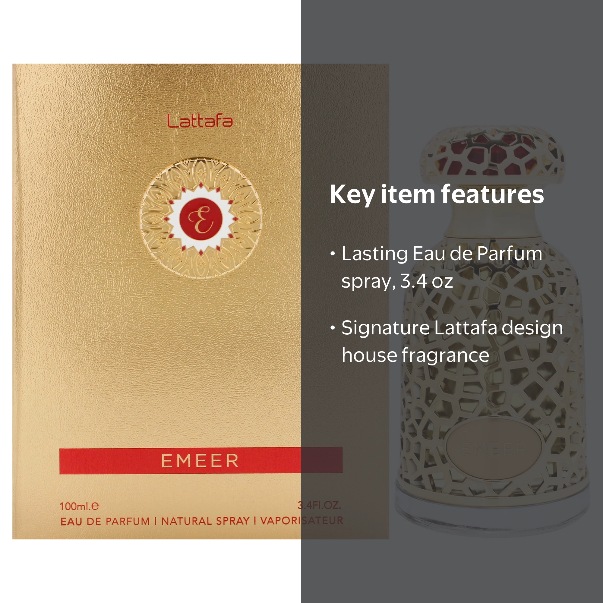 LATTAFA Emeer, 3.4 oz EDP Spray, Sweet Fragrance with Juniper