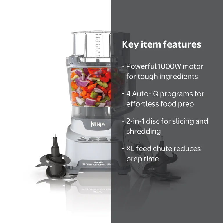 Ninja® XL Food Processor NF700 - 1000W, Auto-iQ, Reversible Disc