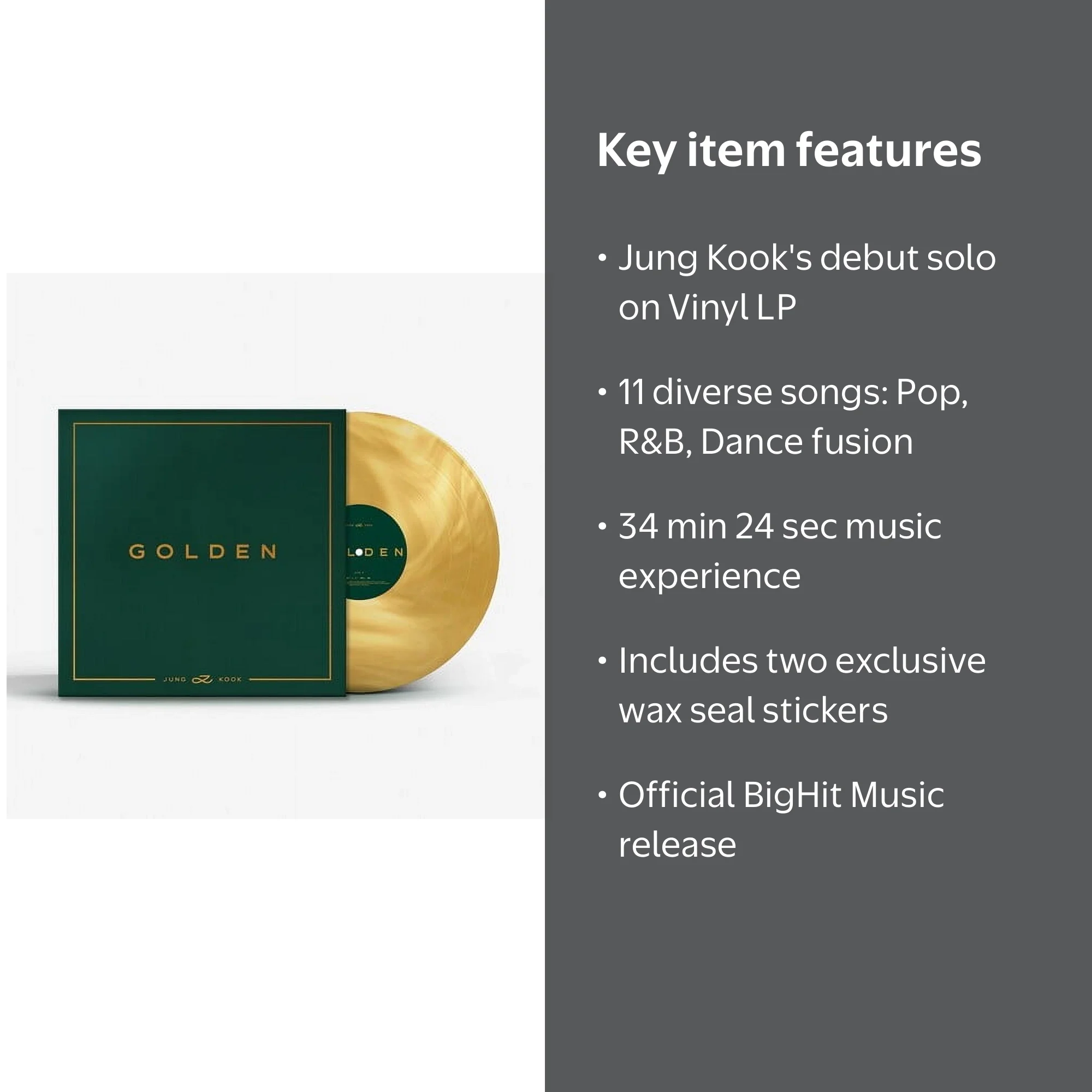 Jung Kook (BTS) - GOLDEN - Pop - Vinyl LP - Walmart.com
