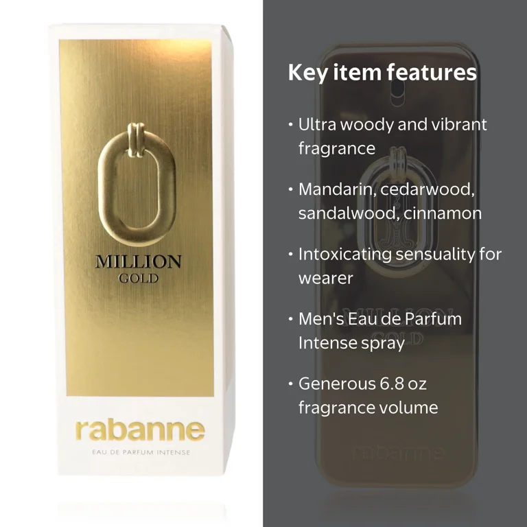 Paco Rabanne, Men's Million Gold Intense EDP Spray, 6.8 oz