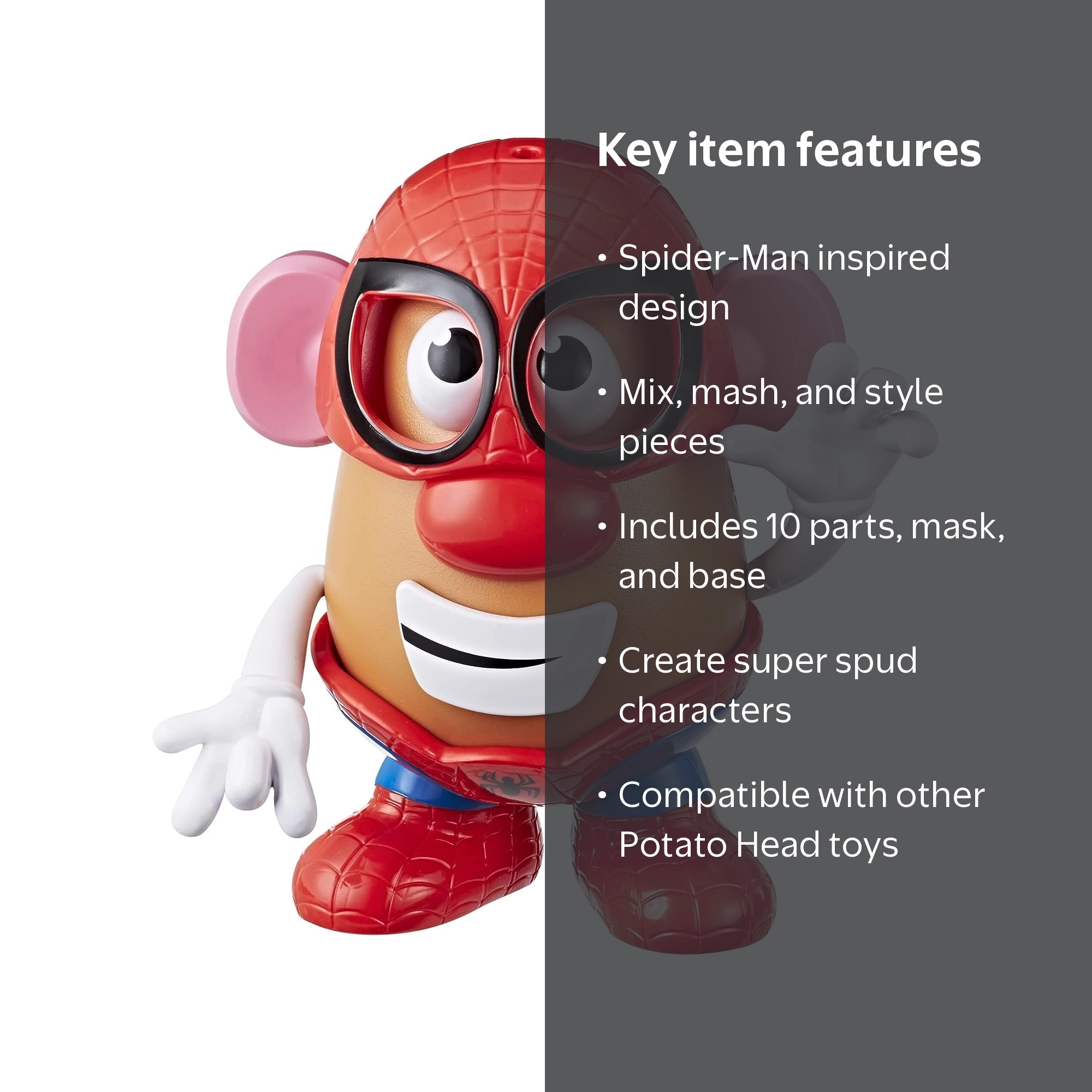 Mr. Potato Head Marvel Spider-Spud Toy, Includes 10 Pieces for