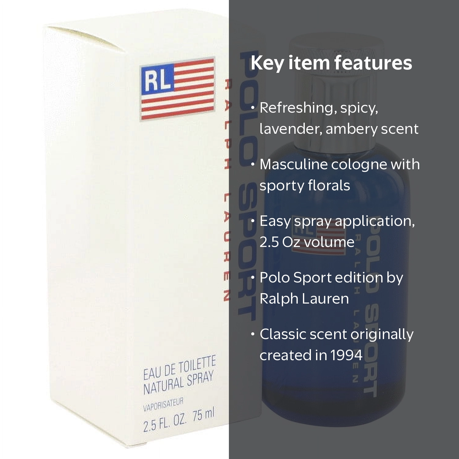 Ralph Lauren Polo Sport Eau De Toilette Spray, 2.5 Oz, Men