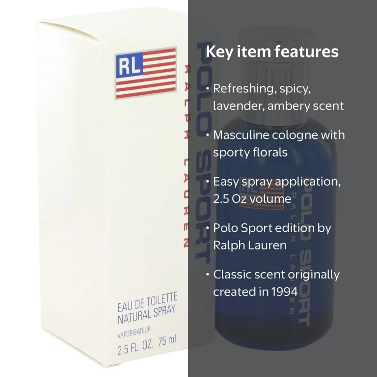 Ralph Lauren Polo Sport Eau De Toilette Spray, 2.5 Oz, Men
