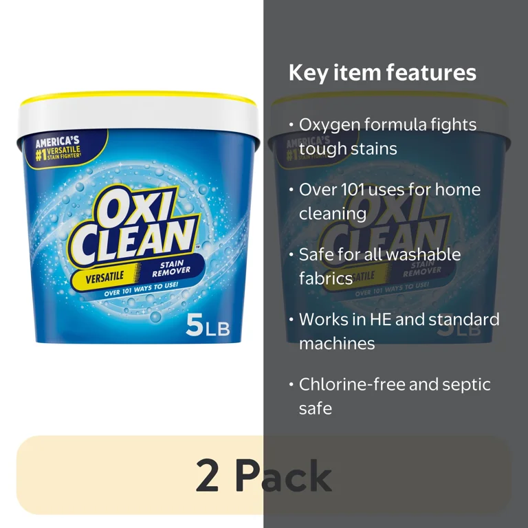 2 pack) OxiClean Versatile Stain Remover Powder for Around the