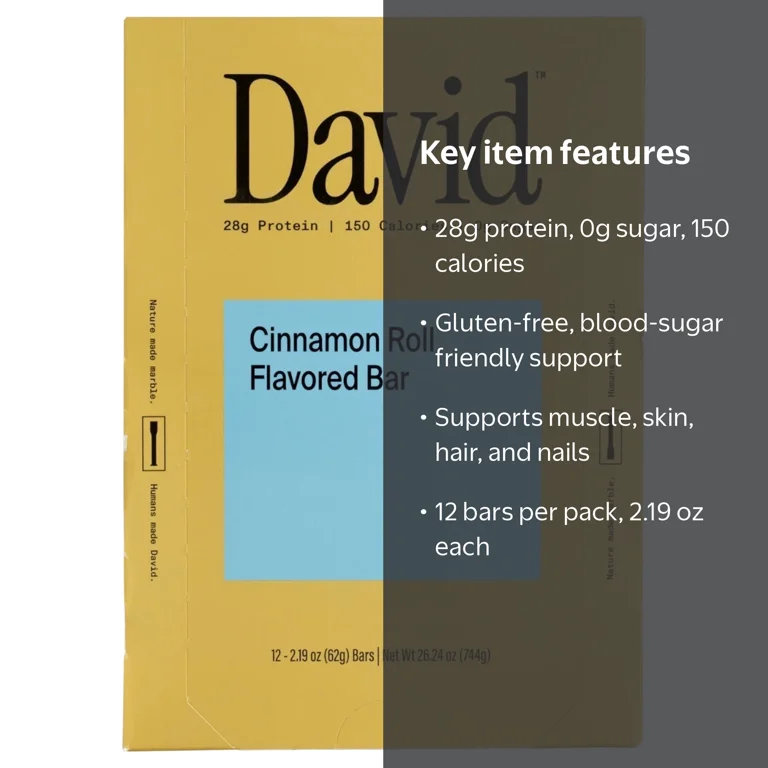 David Cinnamon Roll Flavored Bar 12 - 2.19 oz Bars - Walmart.com