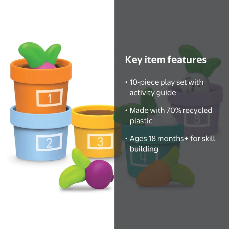Learning Resources Hide & Seek Vegetable Garden, 10 Pieces, Ages