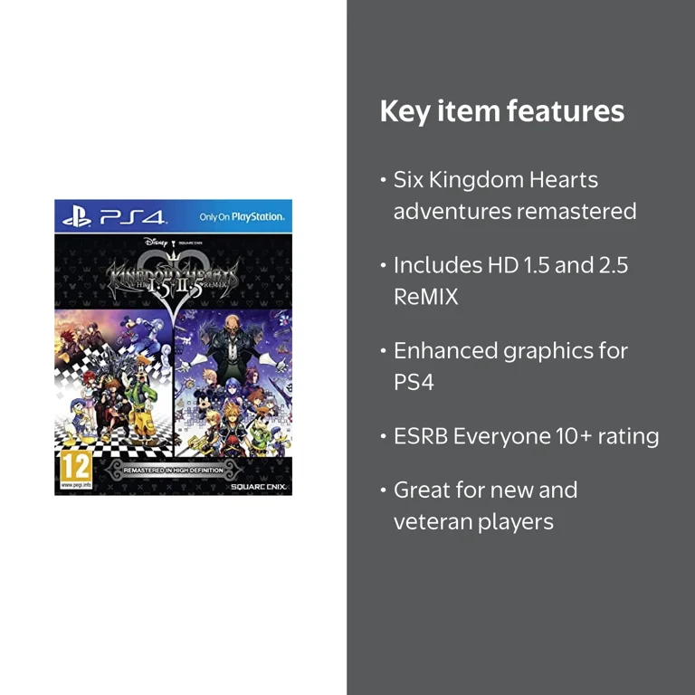 Square Enix Kingdom Hearts HD 1.5 + 2.5 ReMIX /PS4 with 6 titles