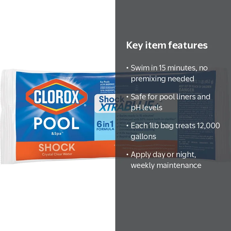 サプリメント clo Clorox Pool&Spa Shock XtraBlue+ Granules Swimming Pool Shock, 1lb