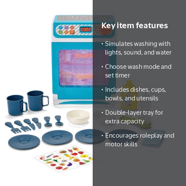 Kidoozie Just Imagine Magic Rinse Dishwasher – Light, Sound
