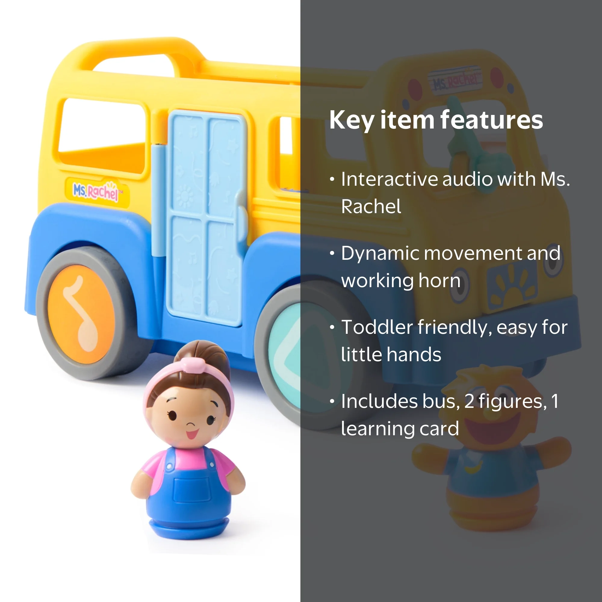 Bus Scolaire Électronique Ms. Rachel – Mon Premier Bus D'Éveil Avec 2 Figurines, Chansons Et Sons – Jouet Éducatif Pour Tout-petits 1-3 Ans – Officiel