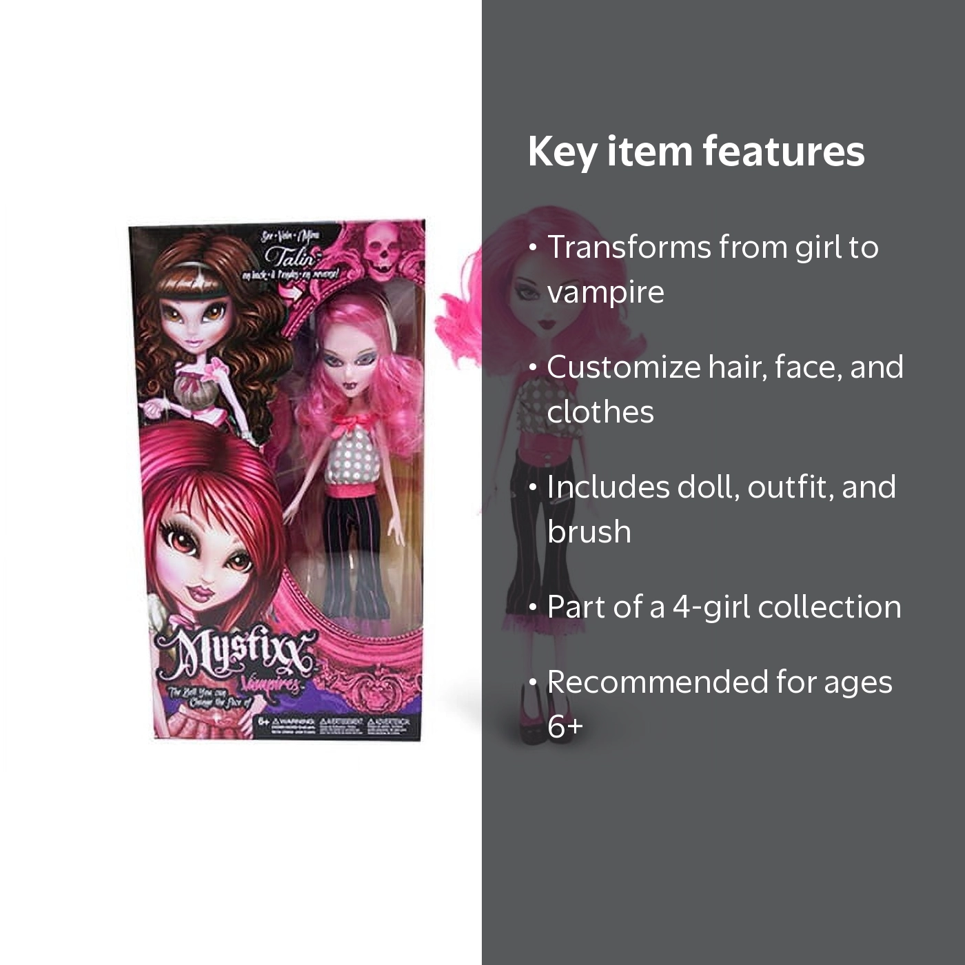 Mystixx Talin 2-Faced Talin Doll with Outfit and Brush - Walmart.com