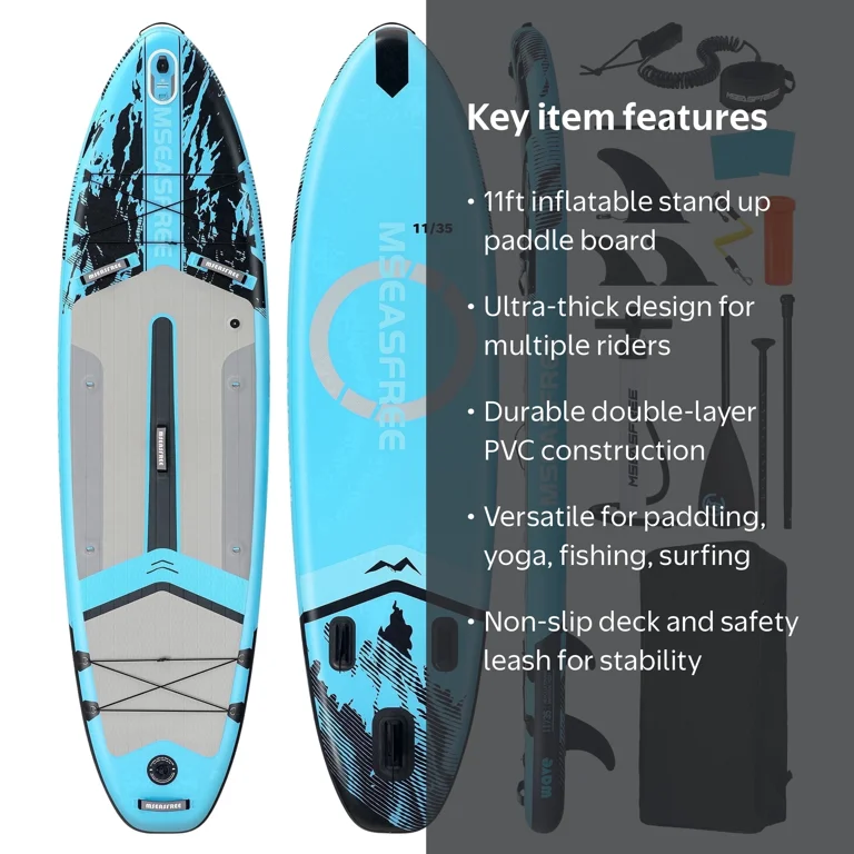 MSEASFREE 11 ft Inflatable Paddle Board Stand up Paddle Board All