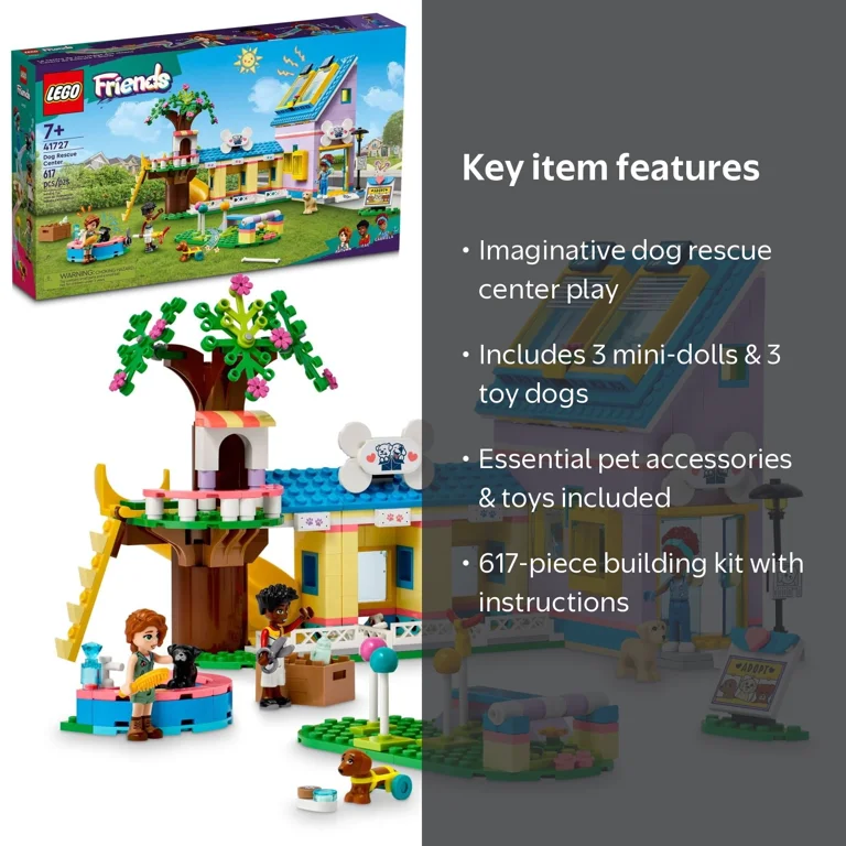 LEGO Friends Dog Rescue Center 41727, Vet Set Animal Playset for