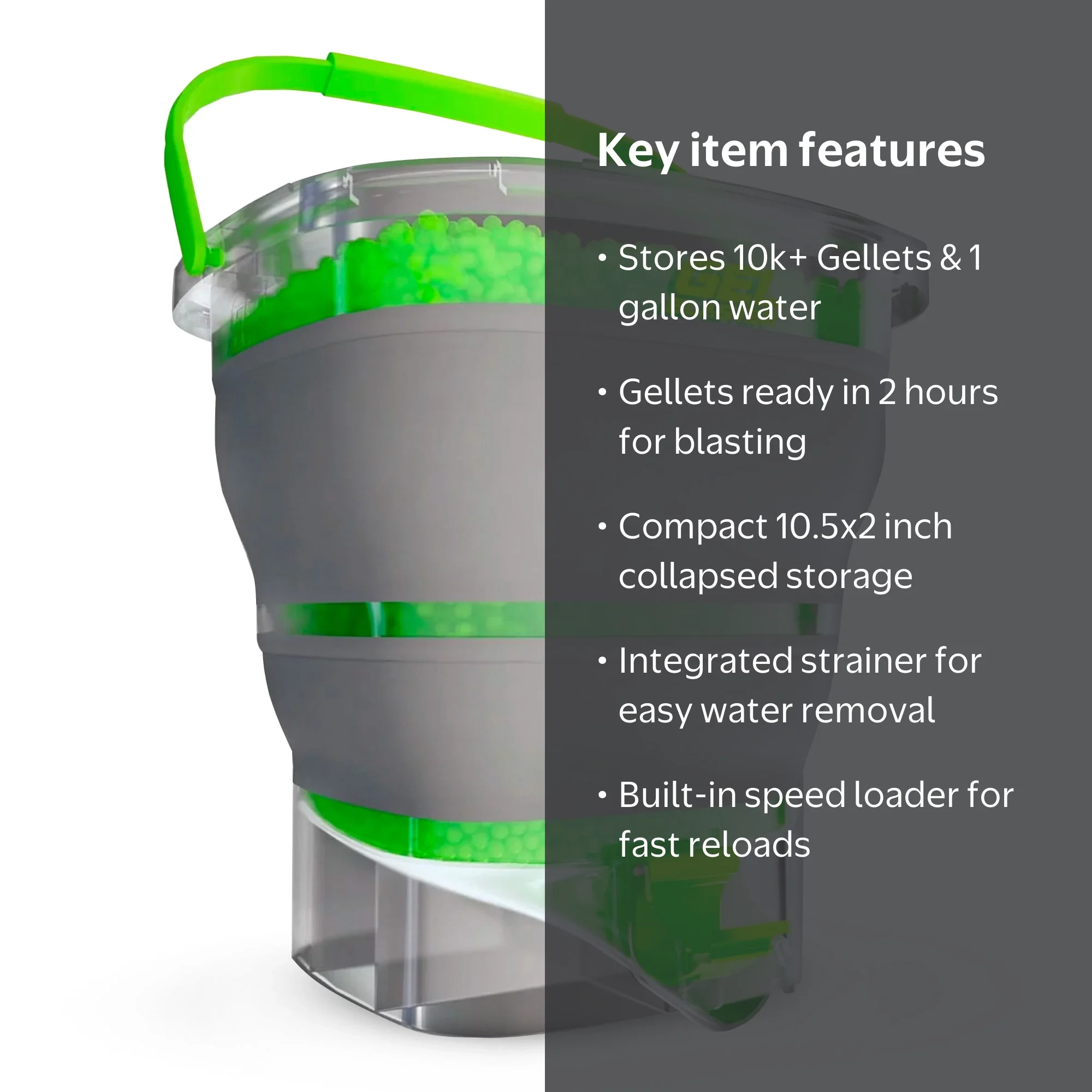 Gel Blaster Gellet Depot Collapsible Ammo Tub, Stores 10k+ Gellets