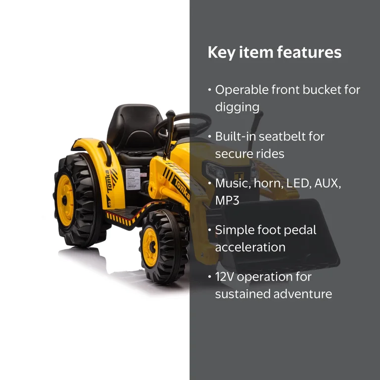 Tonka Construction Tractor 12V by Best Ride on Cars - Walmart.com