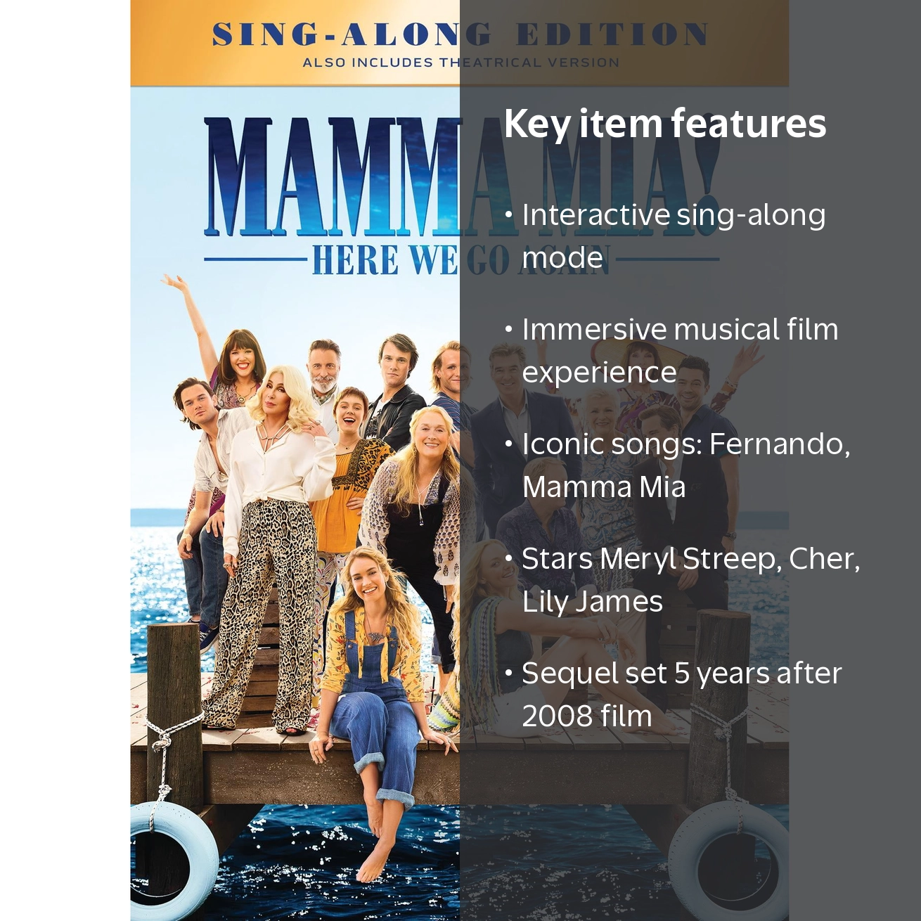 Mamma Mia! Here We Go Again Sing-Along Edition DVD, Musical Comedy
