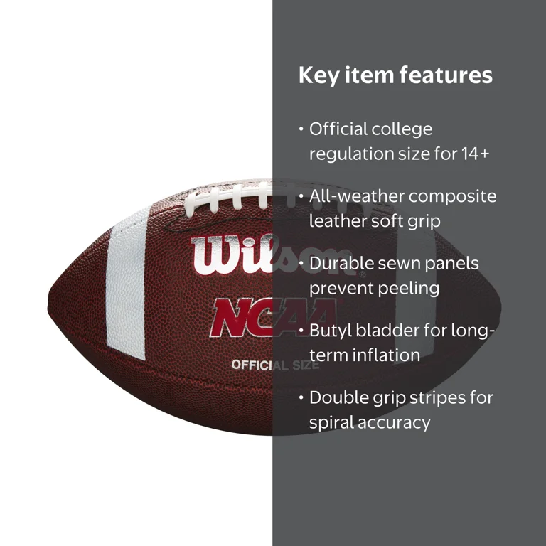 Wilson NCAA Red Zone Composite Football - Brown, Official Size