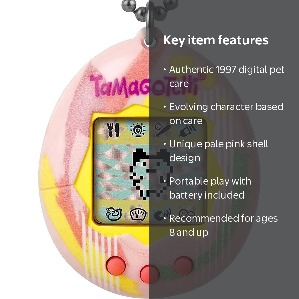 Bandai America Tamagotchi Gen 1, Pale Pink Art Style Virtual Pet