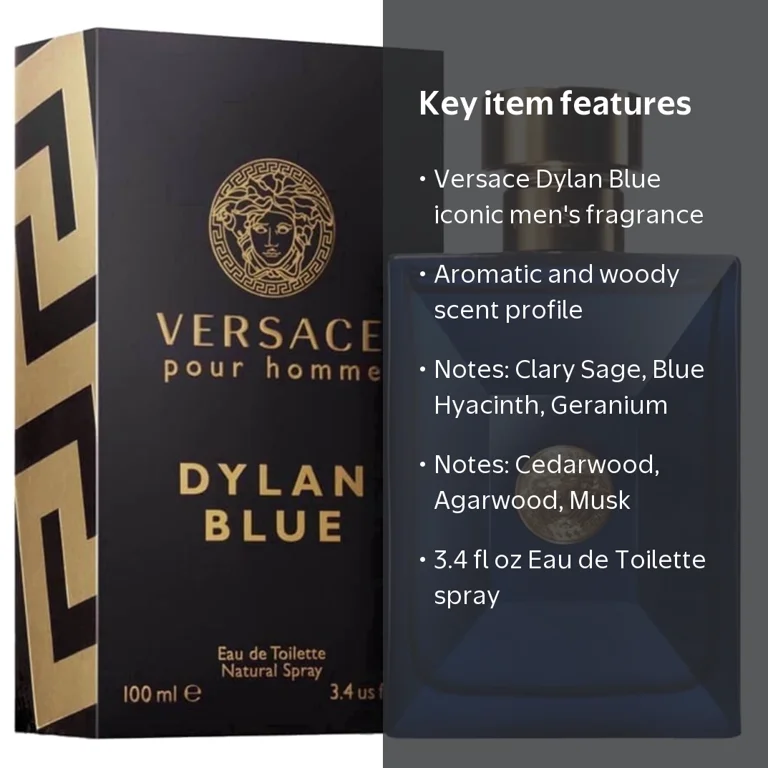 Versace, Cologne Spray, 3.4 fl oz, Bergamot Scent, Masculine