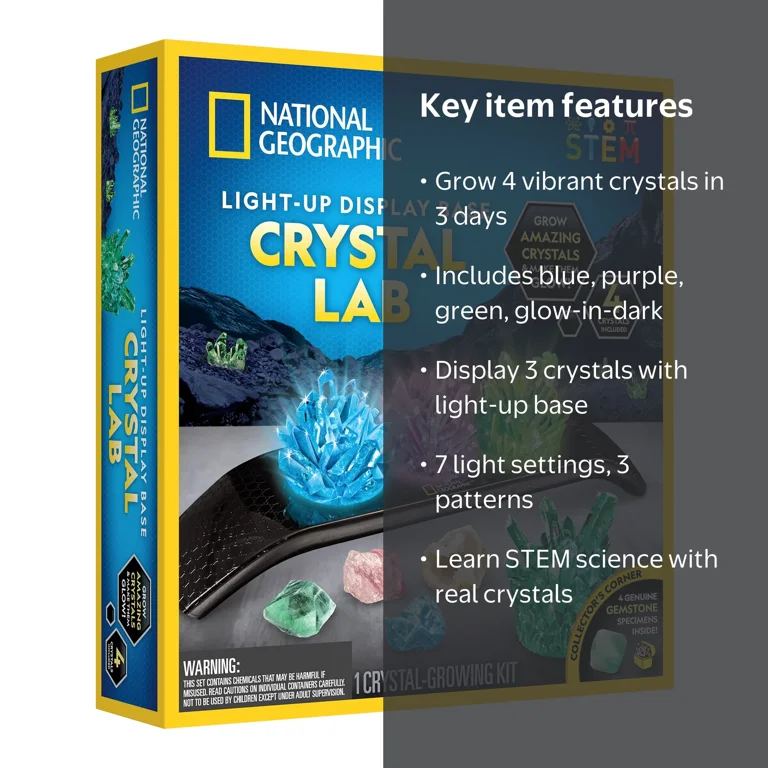 Blue Marble National Geographic Crystal Growing Kit, Grow 4