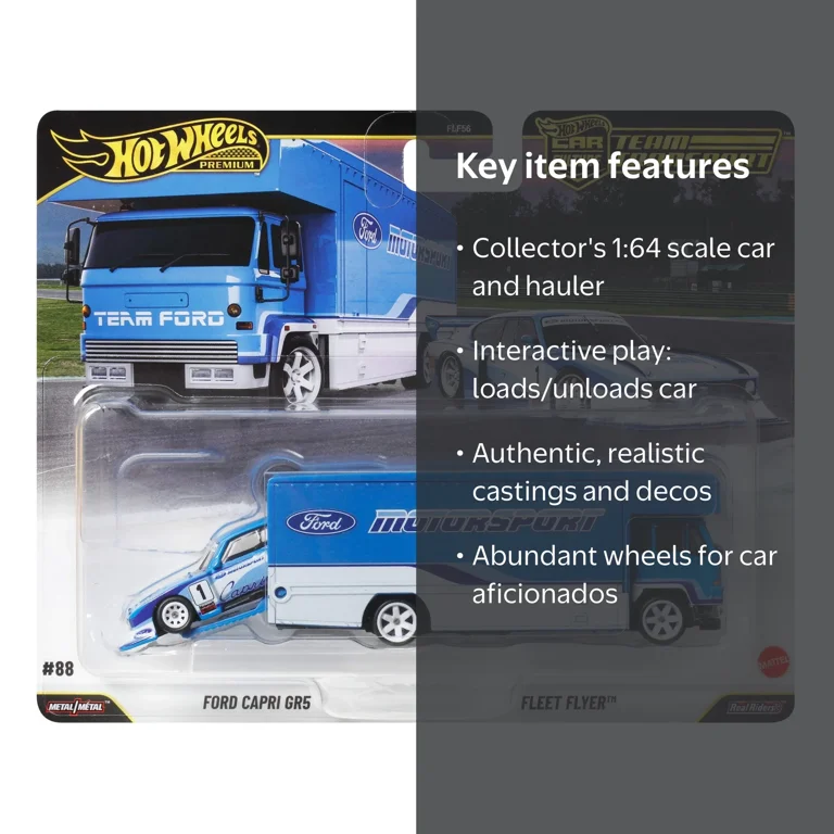 Hot Wheels Team Transport Truck & Race Car, Gift for Racing