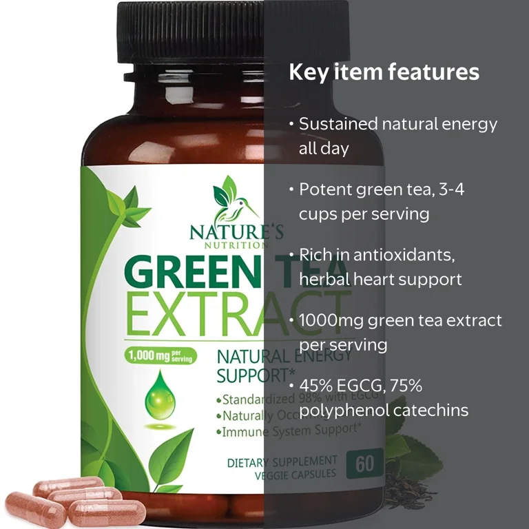 green tea extract acetyl-l-carnitine synephrine 1000mg - Premium Green Tea Extract Pills with 45% EGCG, 98% Polyphenols for Natural Energy Nature Vet Folic &
