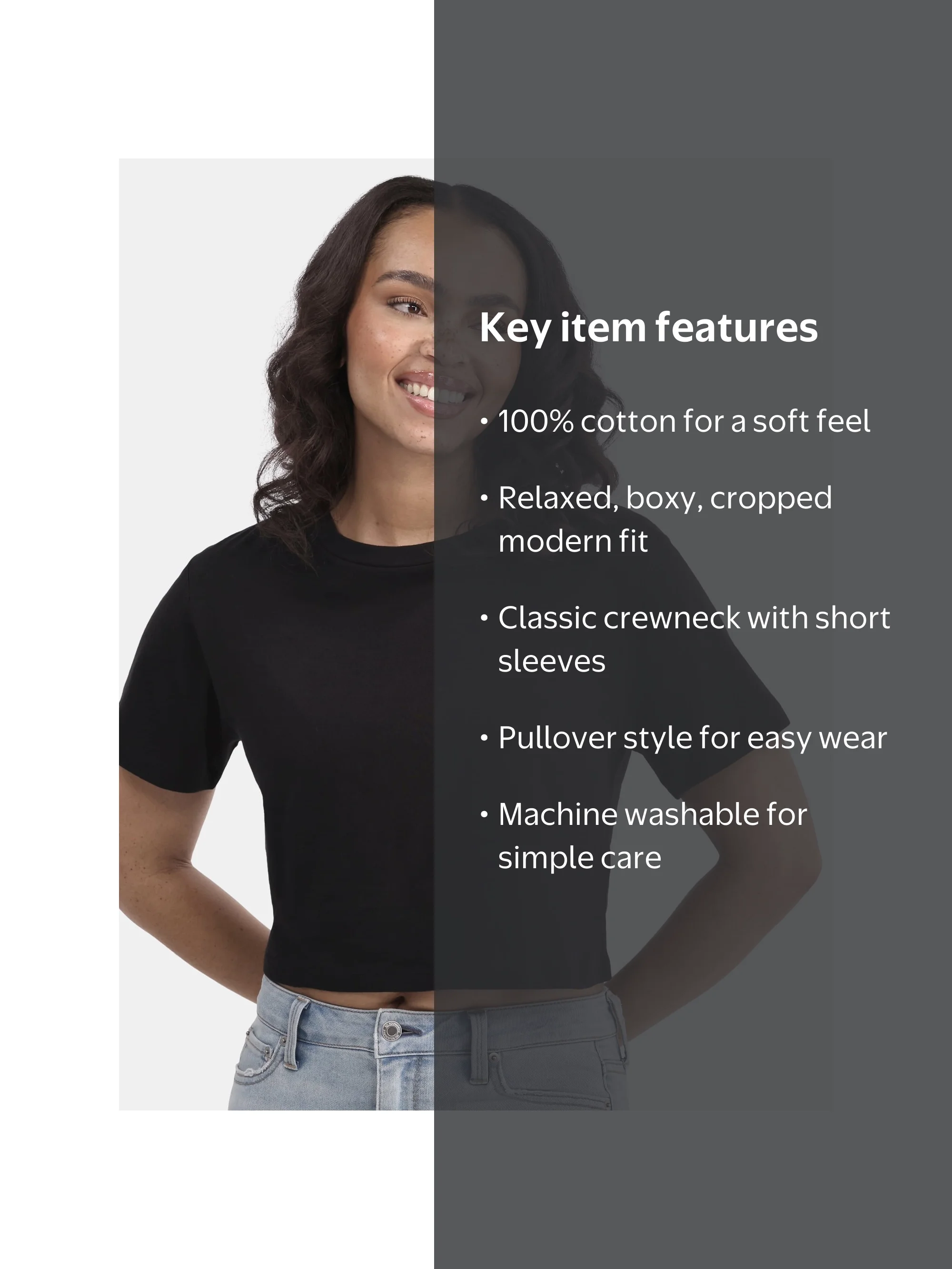 No Boundaries Cropped Boxy Cotton T-Shirt for Women with Short