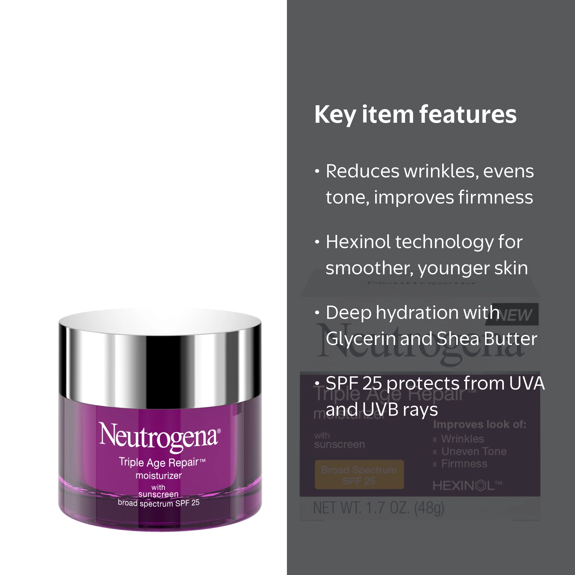 Neutrogena, Triple Age Repair Face Moisturizer with SPF 25, 1.7 oz