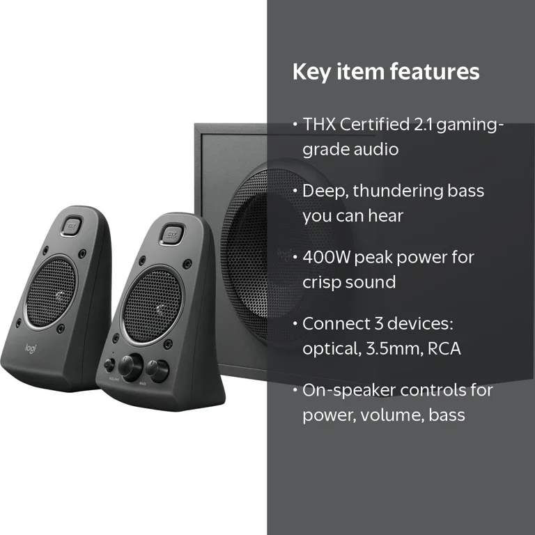 Logitech, Gaming Speaker System, Z625 Powerful THX Sound, Black